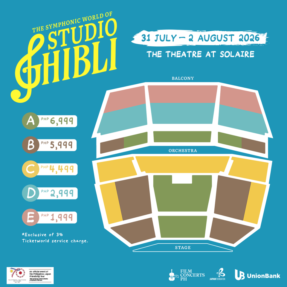Ticket prices and seating tiers for The Symphonic World of Studio Ghibli concert